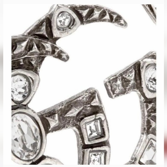 Gucci Marmont Silverl GG Crystal Embellished Bracelet With free $380 brooch - Picture 6 of 7